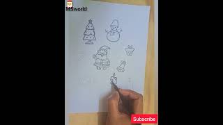 Cute Christmas stickers/diy handmade Christmas stickers/MSworld#diy#craft#christmas#shorts