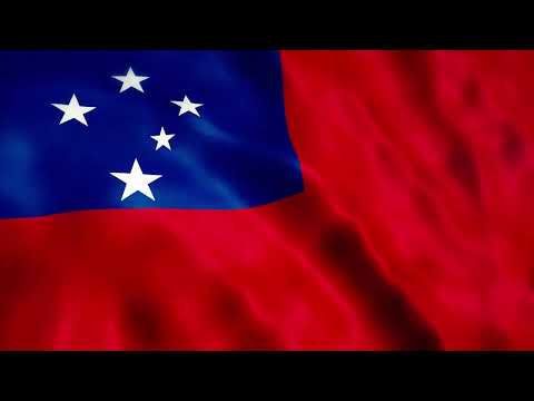 [10 Hours] Samoa Flag Waving - Video & Audio - Waving Flags