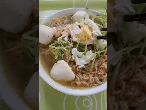 Noodles with fishballs egg and soya beansprout #followers #highlights #foryou