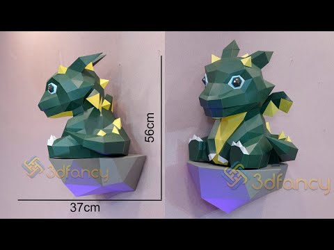 DIY 3D Paper Dragon  Paper crafts wall hangings I origami craft  Lovely Paper Crafts For Everyone