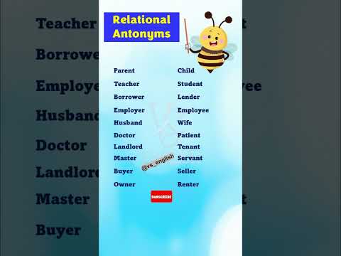 Relational Antonyms | opposite | Antonyms words #opposite #antonyms #english #shorts VS ENGLISH