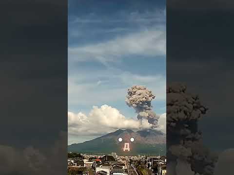 桜島ちゃん　爆発2600メートル　元動画もみてね