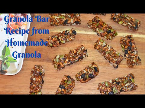 Granola Bar Recipe from Homemade Granola| Sugar-Free Granola Bar| No-Bake & without Oven Granola Bar