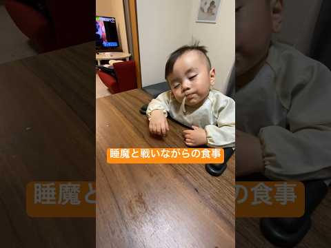 睡魔と戦いながらの食事🍽️🧒🏽眠たいけど食べたい息子💤💤 #子育て記録 #育児 #ショート #shorts#子育て