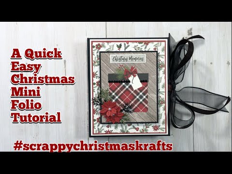 4x5 Christmas Mini Folio Tutorial #scrappychristmaskrafts a collab w/​⁠​⁠@KarolinasKrafts