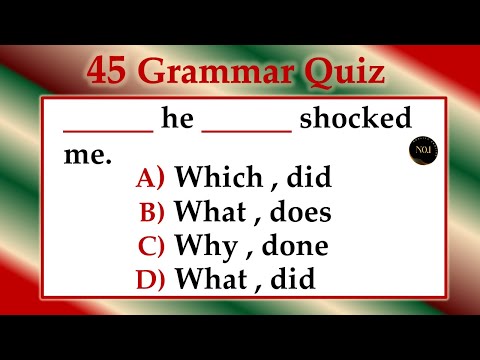 45 English Grammar Tenses from Present to Future | ENGLISH GRAMMAR QUIZ | No.1 Quality English