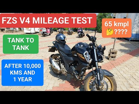 Yamaha Fzs V4 Mileage test  tank to tank after 10,000 kms After 1 year