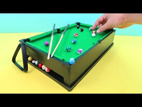 Mini Pool Table | Miniature Billiards | Made out of cardboard and marbles