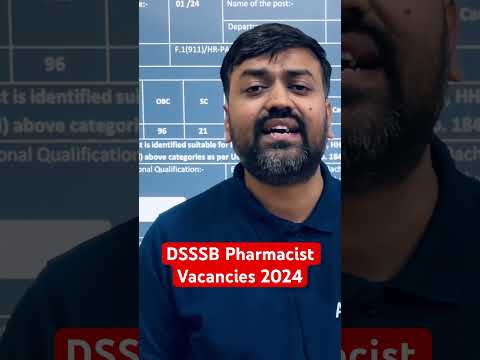 DSSSB Pharmacist Vacancies 2024 #amarsayaracademy #government