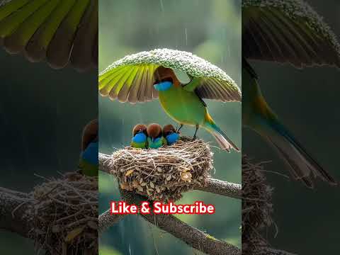 #birds #nature #rain #love of#mother