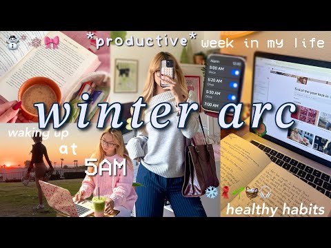 winter arc vlog ✮ a productive week ᶻ 𝗓 𐰁 waking up at 5AM, becoming a morning person, cafe sessions