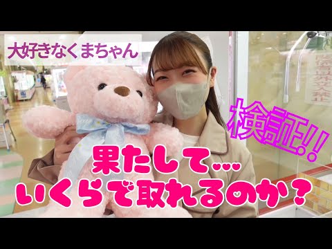 【UFOキャッチャー】いくらで私の大好きなくまちゃんゲットできたでしょうか？【検証】