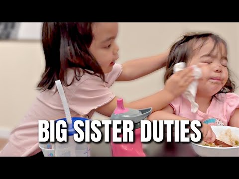 Leah ABSOLUTELY HAD TO clean Bella's face - @itsJudysLife