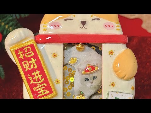 DIY⭐🐱制作一个招财猫粘土流麻/AIR DRY CLAY/HANDMADE