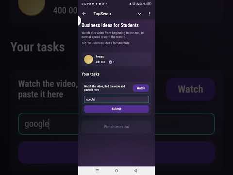 TapSwap Business ldeas for Students video code#cryptocurrency #tapswapcode #tapswapcinemacode