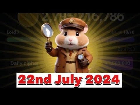 Hamster Kombat Daily Cipher Morse Code || 22/07/2024 || Claim 1,000,000 Coins Task Reward