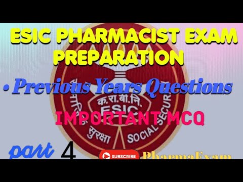 ESIC PHARMACIST PREVIOUS YEAR QUESTION2016 #esic_pharmacist  #pharmacistexampreparation#esicvacancy