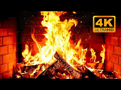 🔥 Cozy Fireplace 4K (12 HOURS). Fireplace with Crackling Fire Sounds. Fireplace Ambience