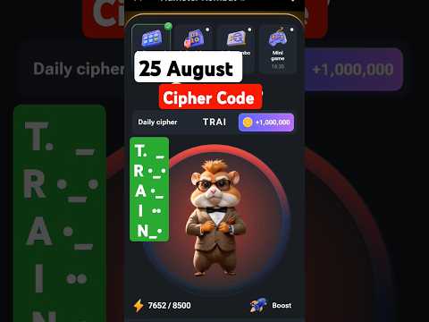 #25 August Cipher Code Hamster Kombat Today daily reward Delhi cyber code Daily Combo