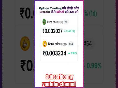 Option Trading को छोड़ो और Bitcoin जैसे क्रॉप्टो को उठा लो।।