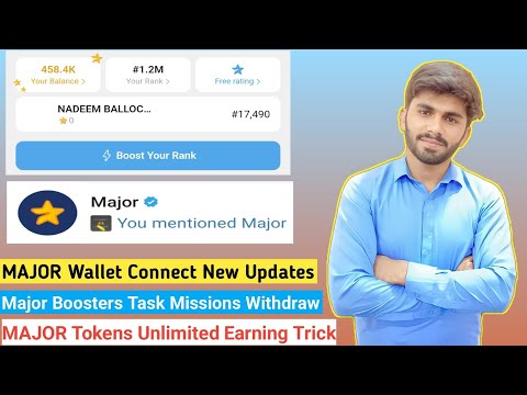 MAJOR Telegram Airdrop Wallet Connect Kaise Kare | MAJOR Withdraw Update New Boosters Missions Task