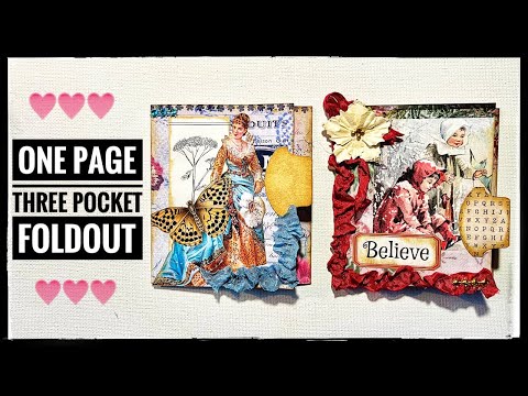 Junk Journal Ephemera - One Page - Three Pockets