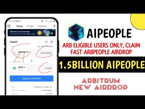 ALPHA, BETA, ODYSSEY NFT Holda Claim Instant AIPEOPLE Token on Trust Wallet || Swap AIPEOPLE to USDT