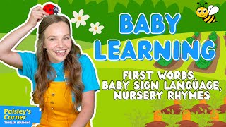 First Words for Babies - Baby Sign Language,  Body Parts & Nursery Rhymes | Baby Learning Videos