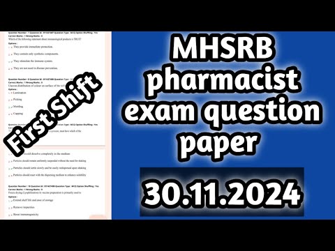 answer key of mhsrb pharmacist exam 2024#mhsrb pharmacist exam question paper 2024#pharmamcq