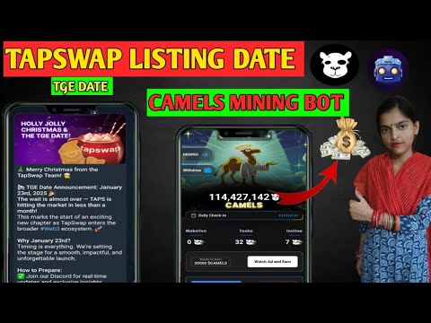 Tapswap listing & TGE date | Camels mining bot | Tapswap new update |