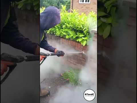 Wall steam clean #atandc #thepowerofsteam #exteriorcleaning