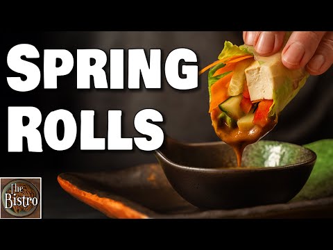 Super EASY Vegan Spring Rolls with Peanut Sauce!