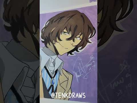 Drawing Dazai Osamu with gouache #straydogs #anime #dazai #gouache