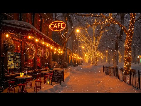 ☕ Melodious Jazz Music at a Cozy Winter Night Cafe 🎶 Relaxing Jazz Music for an Optimistic Mood