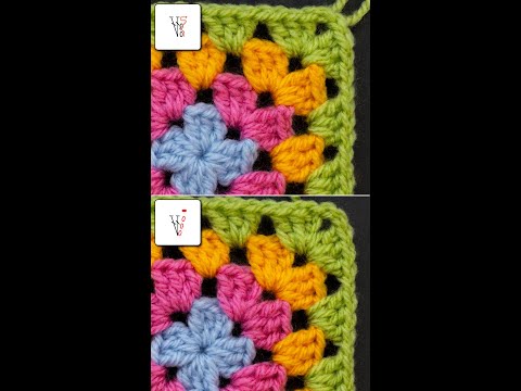 Seamless Granny Square - Multi Color version #shorts