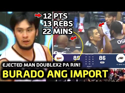 Burado ang Import KAI SOTTO 12 PTS 13 REBS 22 MINS Ejected pero impact VS World Imports Solid sa Ope