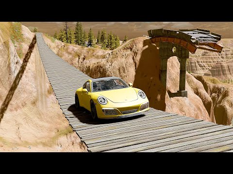 Mobil vs Suspension Bridge #9 - BeamNG Drive