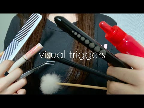 [ASMR]10 different visual triggers and sounds   [Nail Tapping]