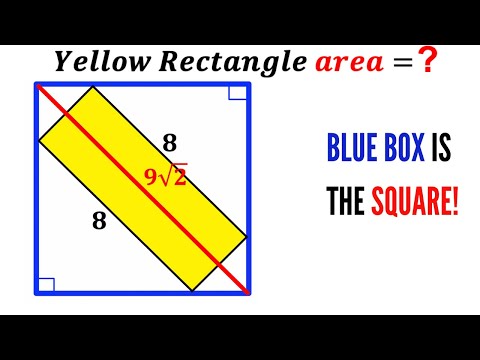 Can you find area of the Yellow shaded Rectangle? | (Square) | #math #maths | #geometry