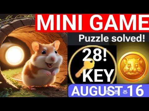 Hamster Kombat Key 28! 16 August How to Solve Mini Game PUZZLE in Hamster Kombat (100% SOLVED!)