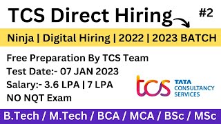 TCS Off Campus Hiring |Ninja | Digital Hiring |2022 |2023 BATCH Free Preparation |No NQT Exam PART-2