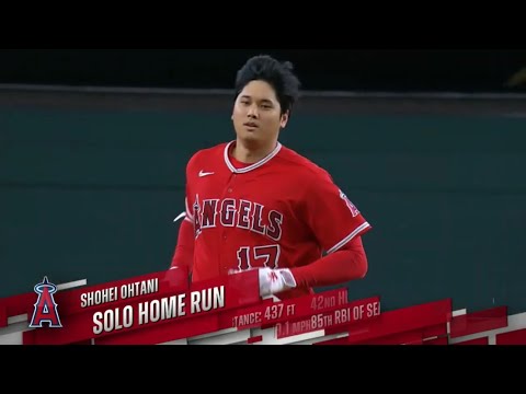 [実況和訳] 大谷翔平 第42号ホームラン 髪をなびかせベースランニング！ No helmet, no problem! Shohei Ohtani the 42nd HR this season!