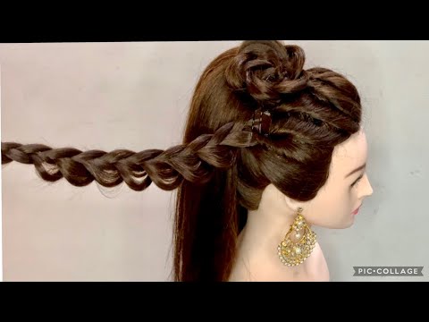 High Ponytail Hair style girl | Wedding Guest Hairstyle | Lehnga, Gown