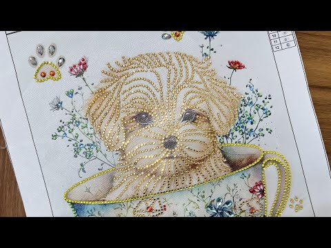 Completed Teacup Dog Diamond Painting | TEMU