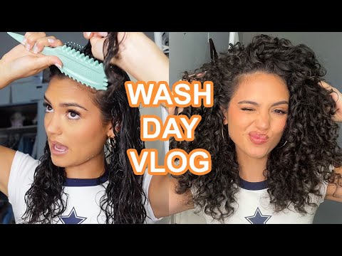 Trying out a new styling brush! 🧡 Wash day and my refresh routine VLOG