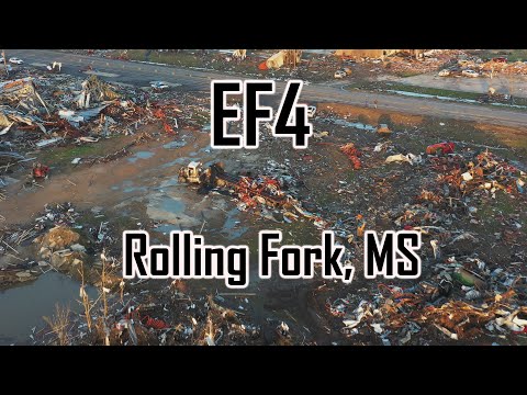 Rolling Fork, Mississippi EF4 Tornado First Light Drone Damage