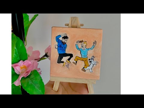 Tintin on a mini canvas adventure from The Secret of the Unicorn