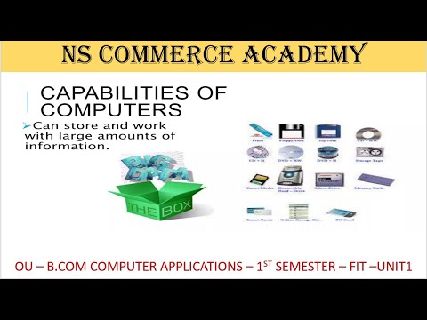 CAPABILITIES OF COMPUTER - FIT- B.COM COMPUTER APPLICATIONS - 1ST SEMESTER - OU