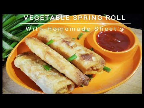 Veg Spring Roll Recipe | Vegetables Spring Rolls with Homemade Sheet Veg spring roll kaise banaye