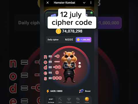 hamster combat ciphermorse code today 12 july || 1 million coins today